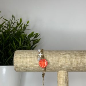 Bracelet charms - Coquillage corail