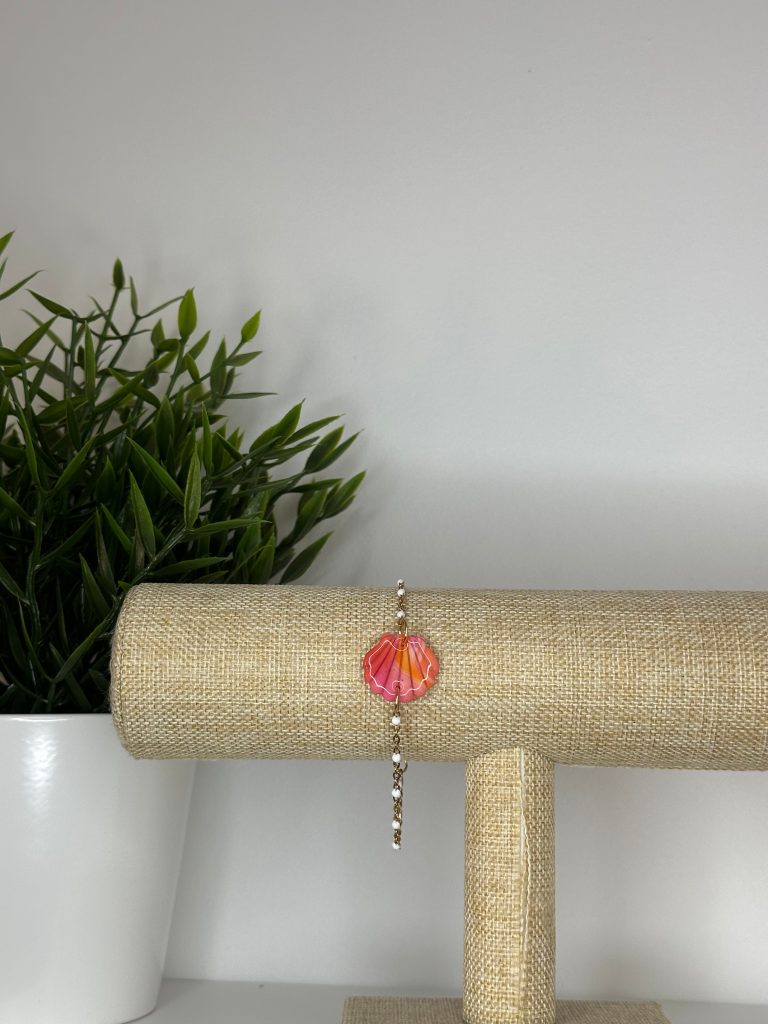 Bracelet coquillage – corail