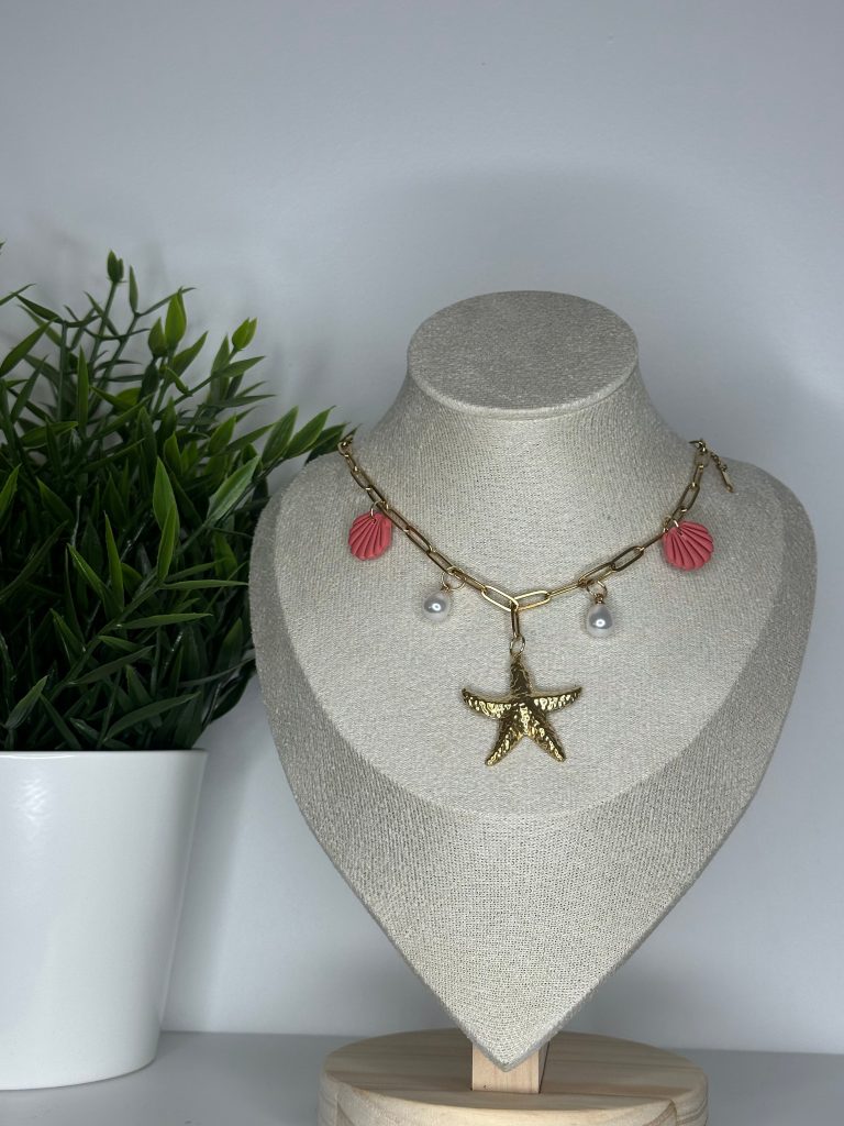 Collier charms – coquillage terracota